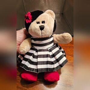 Striped Black and White Teddy Bear